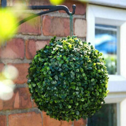 Green Uv Stable Artificial Rose Flower Balls Hanging Topiary Garden Basket Plant - thumbnail 4