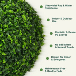 Green Uv Stable Artificial Rose Flower Balls Hanging Topiary Garden Basket Plant - thumbnail 3