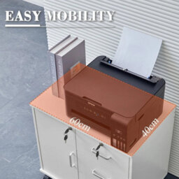 White Office Filing Cabinet Mobile Printer Stand File Storage Drawers Wheels New - thumbnail 2