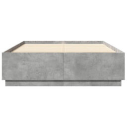 Berkfield Bed Frame Without Mattress Concrete Grey 150X200 Cm King Size - thumbnail 4