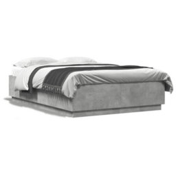 Berkfield Bed Frame Without Mattress Concrete Grey 150X200 Cm King Size - thumbnail 2