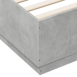 Berkfield Bed Frame Without Mattress Concrete Grey 150X200 Cm King Size - thumbnail 7