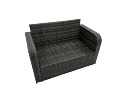 Fimous Rattan Garden Outdoor Furniture Set Love Sofa Square Coffee Table Set With 4 Stools Dark Grey Mixed - thumbnail 4