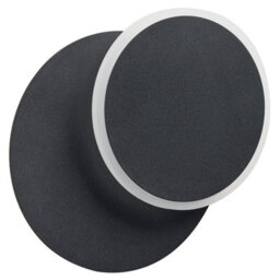 Beliani Set Of 2 Led Wall Lamps Black Matte With Adjustable Round Shade, W22 X D5 X H29Cm - thumbnail 5