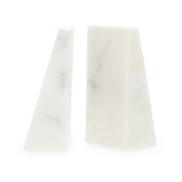 Premier Housewares Maison By Premier Marris Set Of 2 White Marble Bookends