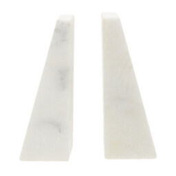 Premier Housewares Maison By Premier Marris Set Of 2 White Marble Bookends - thumbnail 2