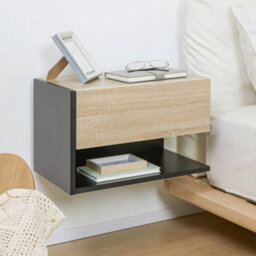 Homcom Modern Bedside Table Set Of 2 With Drawer And Shelf - thumbnail 8