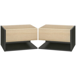 Homcom Modern Bedside Table Set Of 2 With Drawer And Shelf - thumbnail 2