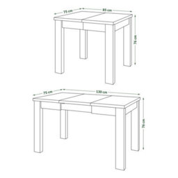 Heze Furniture Fonte 85 Modern Extending Dining Table - Brown Oak & Black - thumbnail 9
