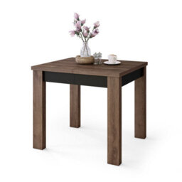 Heze Furniture Fonte 85 Modern Extending Dining Table - Brown Oak & Black - thumbnail 7