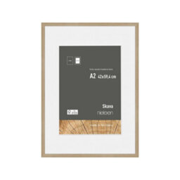 Nielsen Skava A2 Oak Wooden Picture Frame With A3 Mount, Float Glass And Push/turn Clips - thumbnail 1