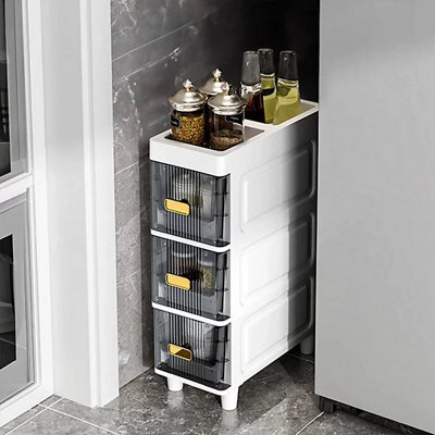 Slim Free Standing Bathroom Storage Cabinet 3 Drawer Kitchen Organizer Unit - image 1