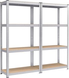 Songmics Set Of 2 Shelves, Steel Shelving Rack Units, 4-Tier Storage Rack For Garage And Shed, Silver - thumbnail 8