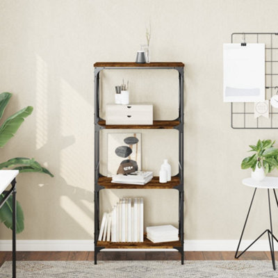 Berkfield Bookcase 4-Tier Smoked Oak 59X35X132 Cm Engineered Wood - image 1