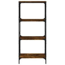 Berkfield Bookcase 4-Tier Smoked Oak 59X35X132 Cm Engineered Wood - thumbnail 4