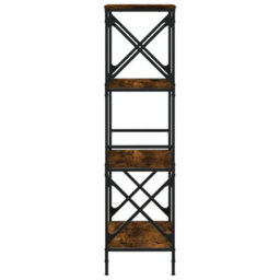 Berkfield Bookcase 4-Tier Smoked Oak 59X35X132 Cm Engineered Wood - thumbnail 5