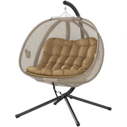 Double Hanging Egg Chair Folding Swing Hammock W/ Cushion - thumbnail 6