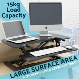 Loops Adjustable 71Cm Sit And Stand Desk Riser - Ergonomic Monitor Stand For Home Office - thumbnail 8