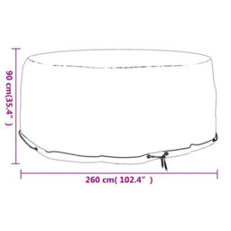 Vidaxl Garden Furniture Cover 10 Eyelets 260X90 Cm Round Garden Furniture Covers - thumbnail 7