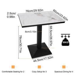 Small Dining Table For 2, Tulip Bistro Table Modern Compact Kitchen Dining Piece - thumbnail 2