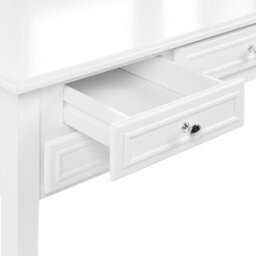 Beliani Dressing Table In White Mdf With 2-Wing Mirror And Stool, 95X45X144 Cm - thumbnail 8
