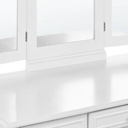 Beliani Dressing Table In White Mdf With 2-Wing Mirror And Stool, 95X45X144 Cm - thumbnail 7