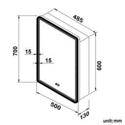 Led Bathroom Mirror Cabinet Shaver Socket 3 Colour Lights Demister 500X700 White - thumbnail 3