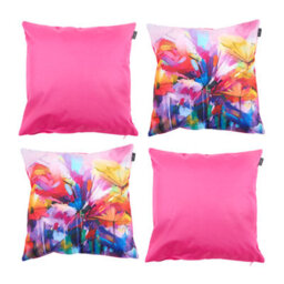 icon Indoor And Outdoor Waterproof Filled Cushion 2X Oil Paint & 2X Pink - thumbnail 1