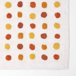 Homescapes Mustard And White 100% Cotton Bath Mat Tufted Polka Dot Design, 50 X 80 Cm - thumbnail 2