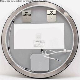 600mm Ip44 Matt Black Round Led Bathroom Mirror & Demister Tunable White Border - thumbnail 5