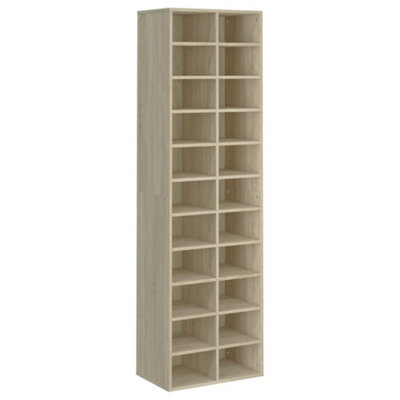 Berkfield Durable Shoe Cabinet Sonoma Oak 54X34X183 Cm Engineered Wood - image 1