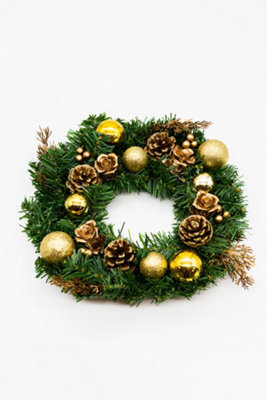 Christmas Artificial Wreath - Gold 30Cm - image 1