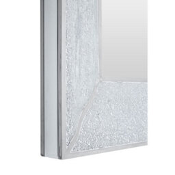 Orsina Silver Mosaic Wall Mirror With Bevelled Glass Frame, Square Decorative Mirror With Light Grey Trim, Mirror - thumbnail 3