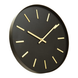 Orsina Black And Gold Wall Clock, Stylish Clock For Livingroom Wall, Functional Kitchen Clock, Versatile Big Clock - thumbnail 2