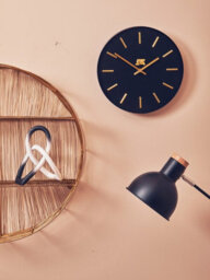 Orsina Black And Gold Wall Clock, Stylish Clock For Livingroom Wall, Functional Kitchen Clock, Versatile Big Clock - thumbnail 5