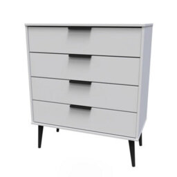 Hong Kong Ready Assembled Matt Grey No Effect 4 Drawer Wide Chest (H)885mm (W)765mm (D)415mm - thumbnail 1