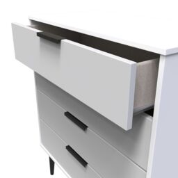 Hong Kong Ready Assembled Matt Grey No Effect 4 Drawer Wide Chest (H)885mm (W)765mm (D)415mm - thumbnail 5