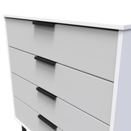 Hong Kong Ready Assembled Matt Grey No Effect 4 Drawer Wide Chest (H)885mm (W)765mm (D)415mm - thumbnail 3