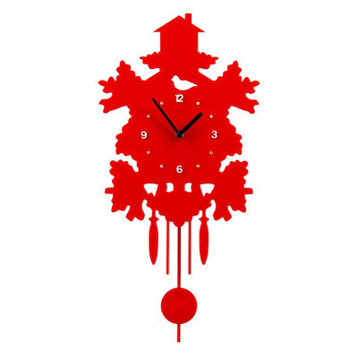 Orsina Red Acrylic Pendulum Wall Clock - image 1