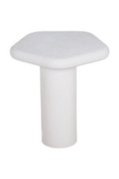 Aldgate Pentagon Side Table Textured White Stone Look - thumbnail 3