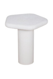 Aldgate Pentagon Side Table Textured White Stone Look - thumbnail 2