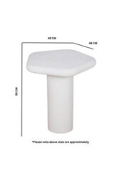 Aldgate Pentagon Side Table Textured White Stone Look - thumbnail 5
