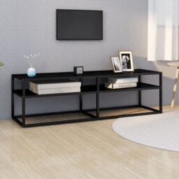 Berkfield Tv Cabinet Black 140X40X40.5 Cm Tempered Glass