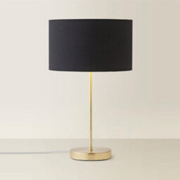 Valuelights Charles Gold Table Lamp With Metallic & Black Shade And Bulb - thumbnail 4