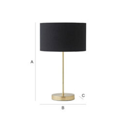 Valuelights Charles Gold Table Lamp With Metallic & Black Shade And Bulb - thumbnail 9