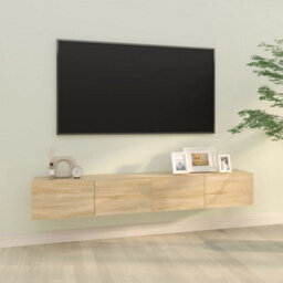 Berkfield Wall Tv Cabinets 2 Pcs Sonoma Oak 100X30X30 Cm Engineered Wood - thumbnail 1