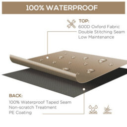 Outsunny 275X205Cm Outdoor Furniture Protective Cover Water Uv Resistant Beige - thumbnail 5