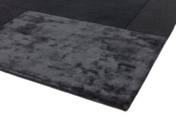 Charcoal Viscose , Wool Easy To Clean Geometric Handmade , Luxurious , Modern , Wool Rug For Living Room, Bedroom - 160Cm X 230Cm - thumbnail 2
