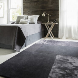 Charcoal Viscose , Wool Easy To Clean Geometric Handmade , Luxurious , Modern , Wool Rug For Living Room, Bedroom - 160Cm X 230Cm - thumbnail 1