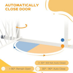 PawHut Pressure Fit Safety Gate W/ Auto Closing Door, Double Locking, 74-100Cm Openings - thumbnail 6